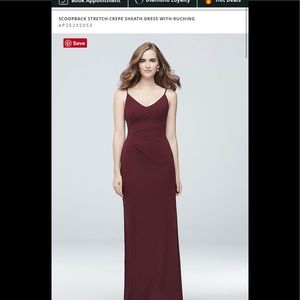 David’s Bridal Stretch Sheath Dress w/ Ruching